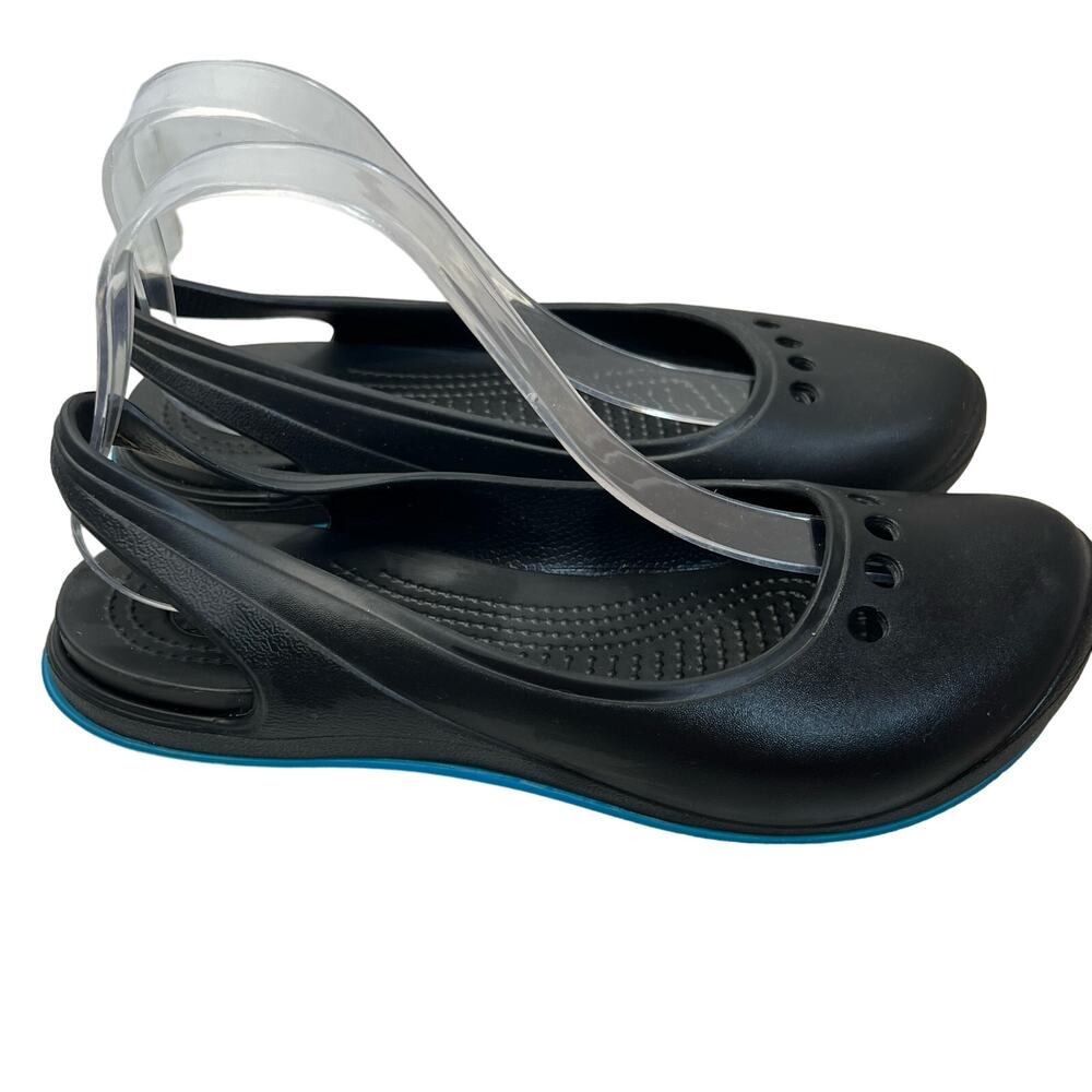 Crocs Kadee Black Slip On Slingback Flats Comfort Shoes Women’s Size 10 Comfort